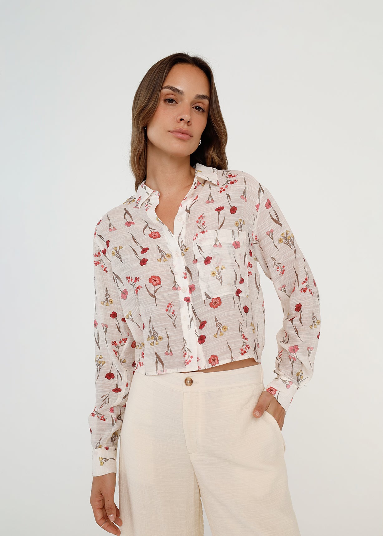 Camisa de flores con bolsillo - Amarillo 14_011H336_AMA110510_7
