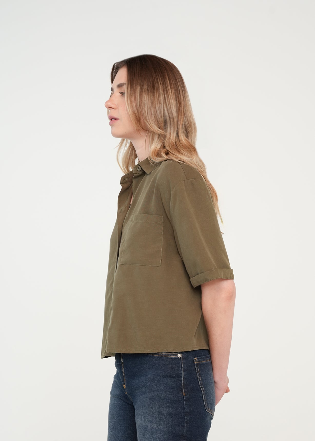 Camisa clásica con bolsillo - Verde 14_011H340_VER150522_5