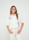 Camisa con flores manga corta - Crudo 14_012H303_CRU110107_0