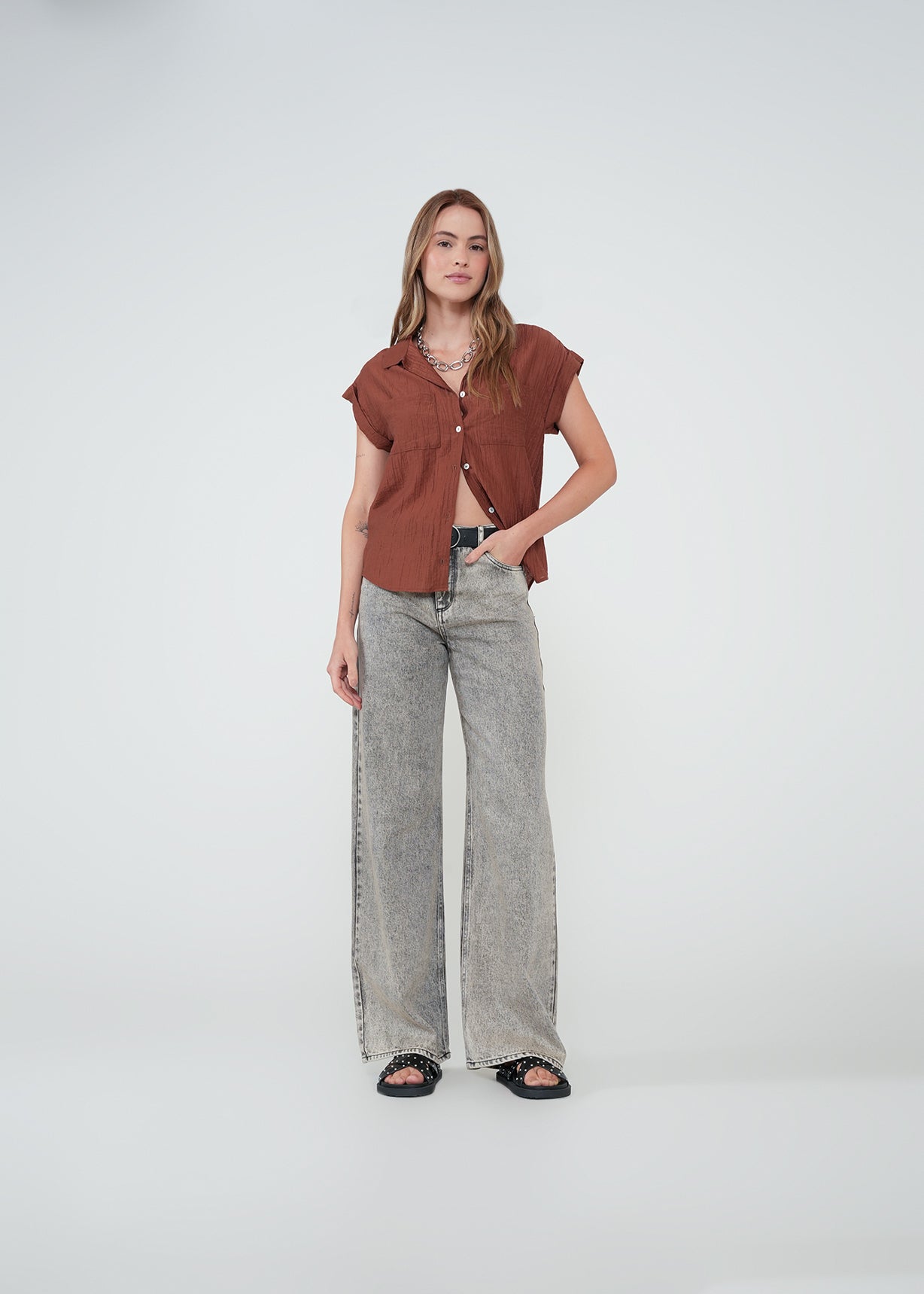 Camisa clásica con textura - Naranja 14_012H305_NAR191428_3