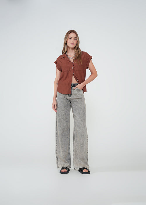 Camisa clásica con textura - Naranja 14_012H305_NAR191428_3
