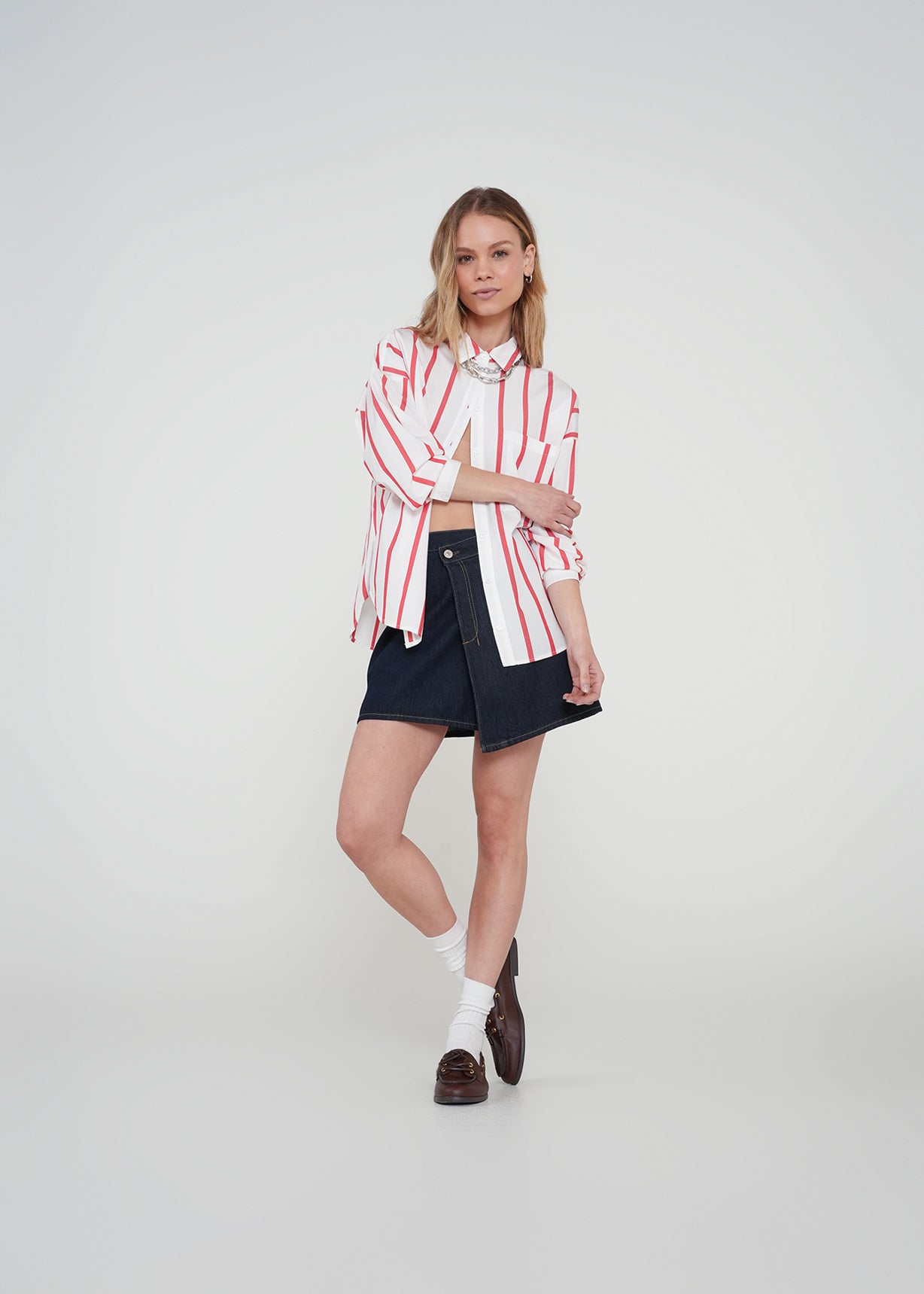 Camisa con rayas en contraste - Crudo 14_012H336_CRU110605_3