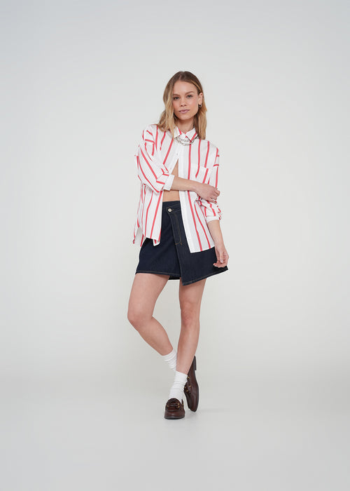 Camisa con rayas en contraste - Crudo 14_012H336_CRU110605_3