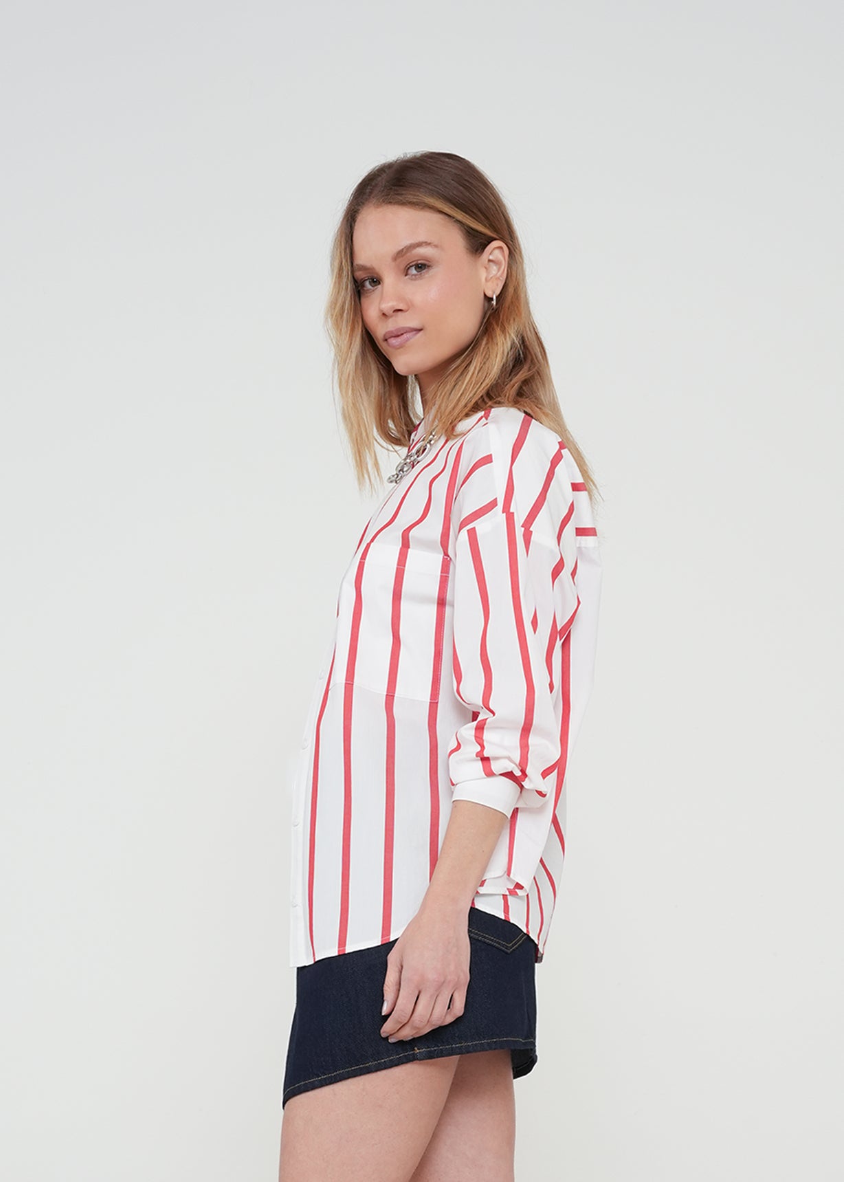 Camisa con rayas en contraste - Crudo 14_012H336_CRU110605_5