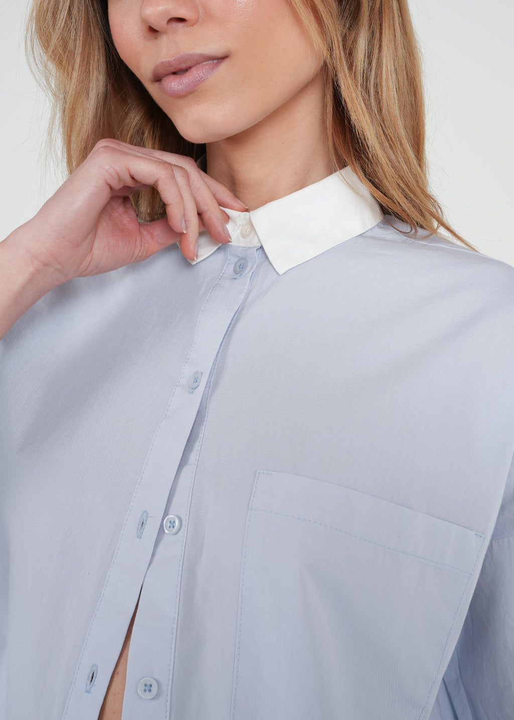 Camisa con cuello en contraste - Azul 14_012H337_AZU143949_4