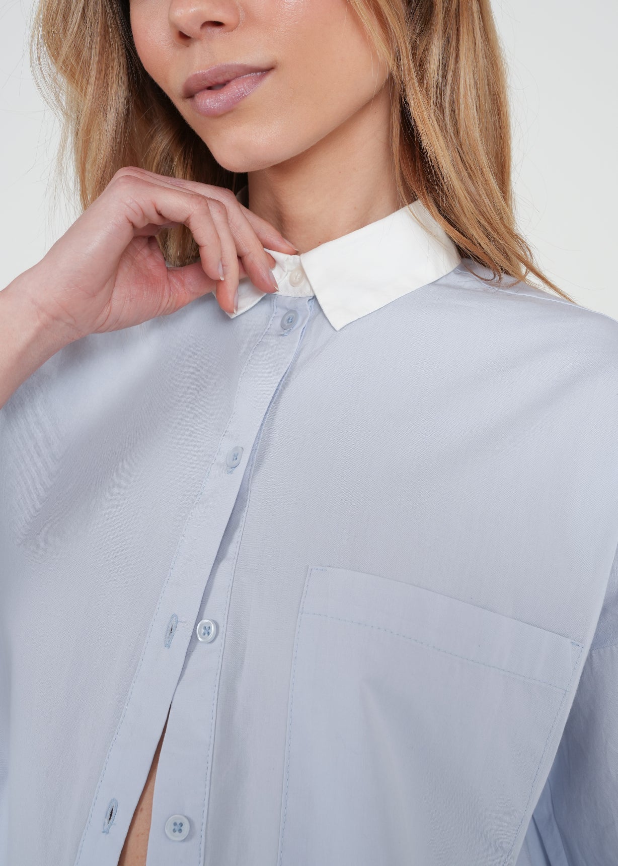 Camisa con cuello en contraste - Azul 14_012H337_AZU143949_4