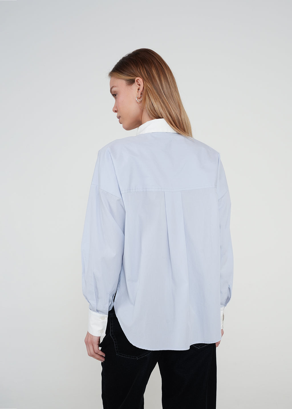 Camisa con cuello en contraste - Azul 14_012H337_AZU143949_7