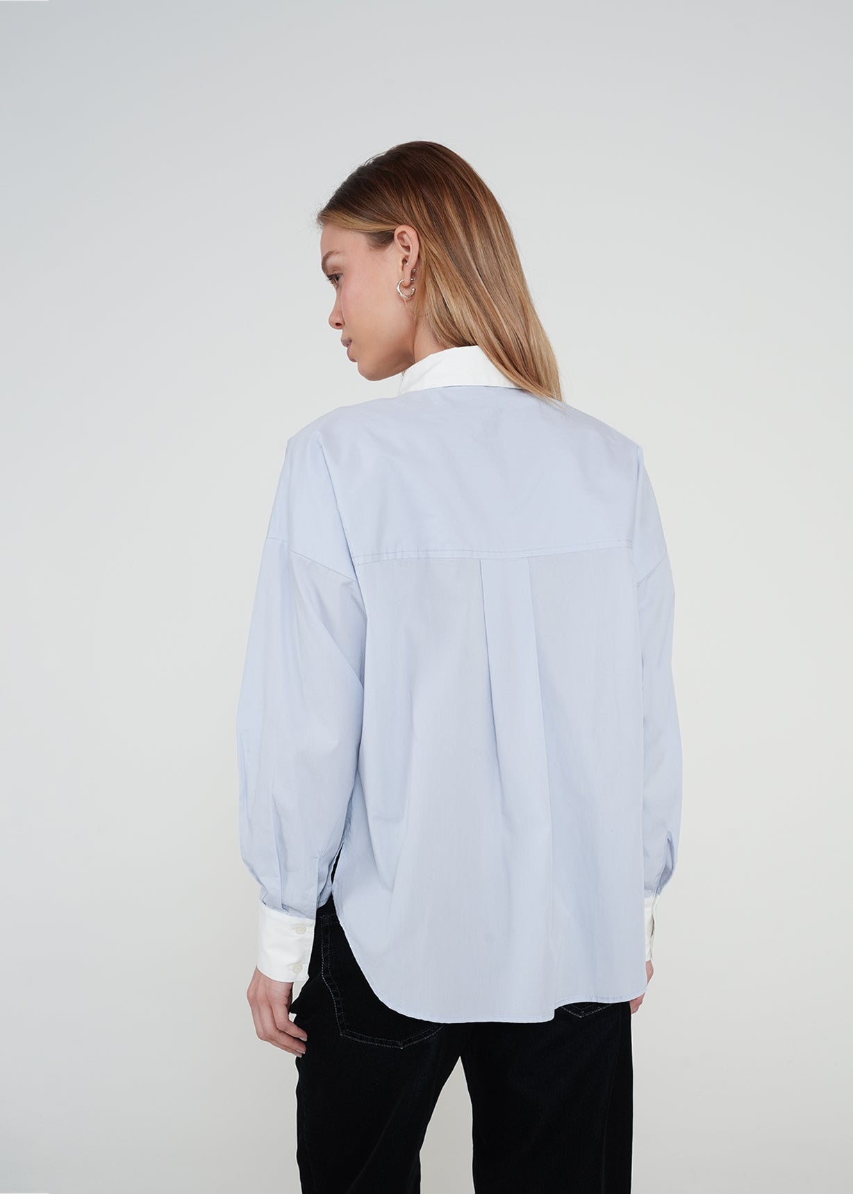 Camisa con cuello en contraste - Azul 14_012H337_AZU143949_7