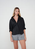 Camisa clásica con manga 3/4 - Negro 14_012H338_NEG193909_0
