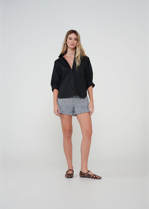 Camisa clásica con manga 3/4 - Negro 14_012H338_NEG193909_3