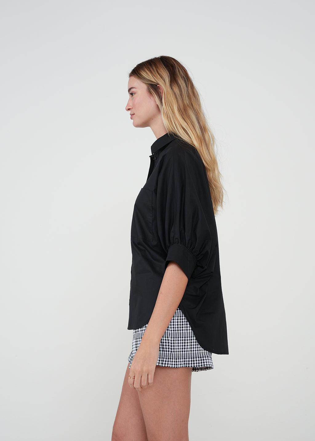 Camisa clásica con manga 3/4 - Negro 14_012H338_NEG193909_5