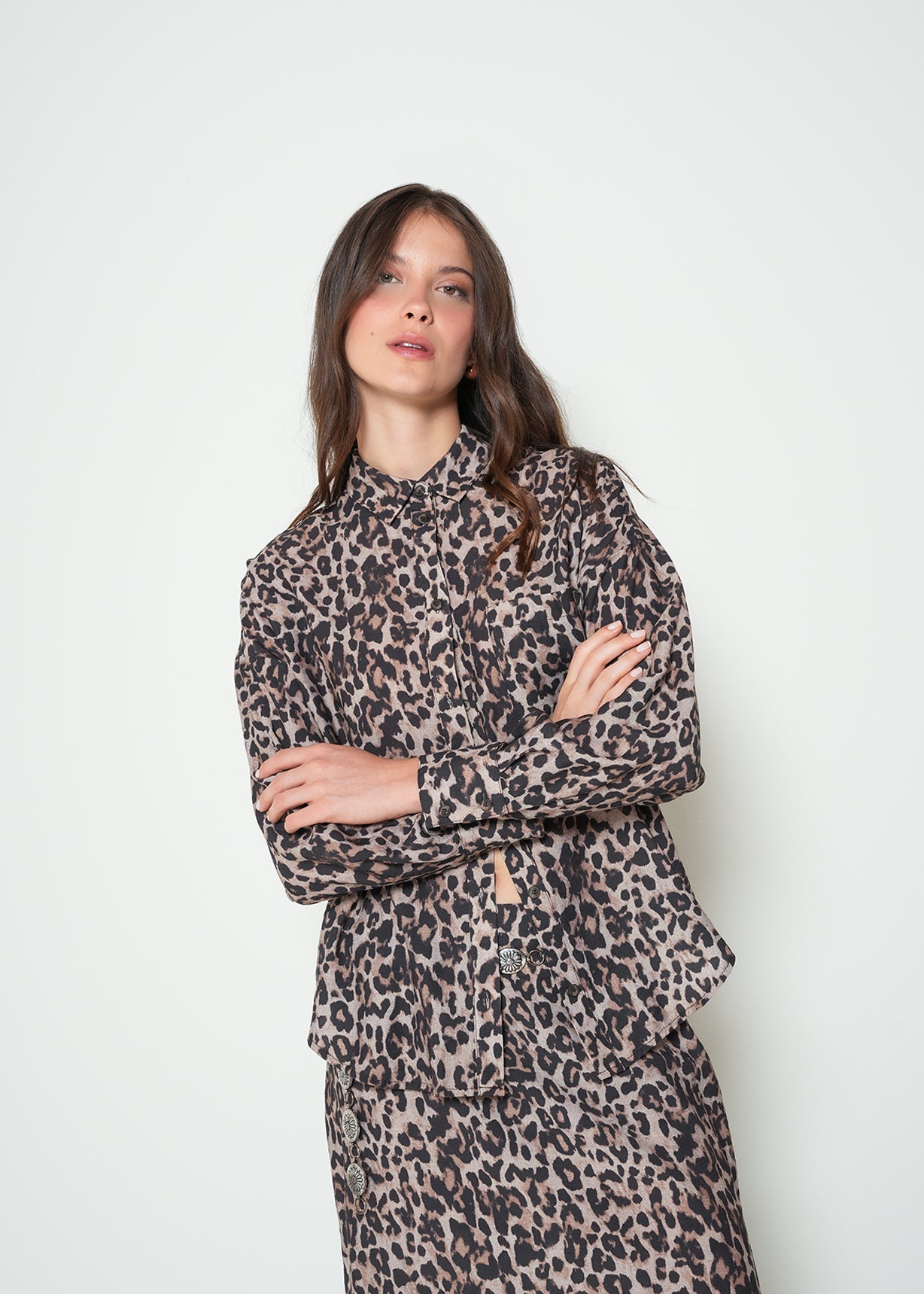 Camisa manga larga animal print - Beige 14_012H375_BEI161407_0