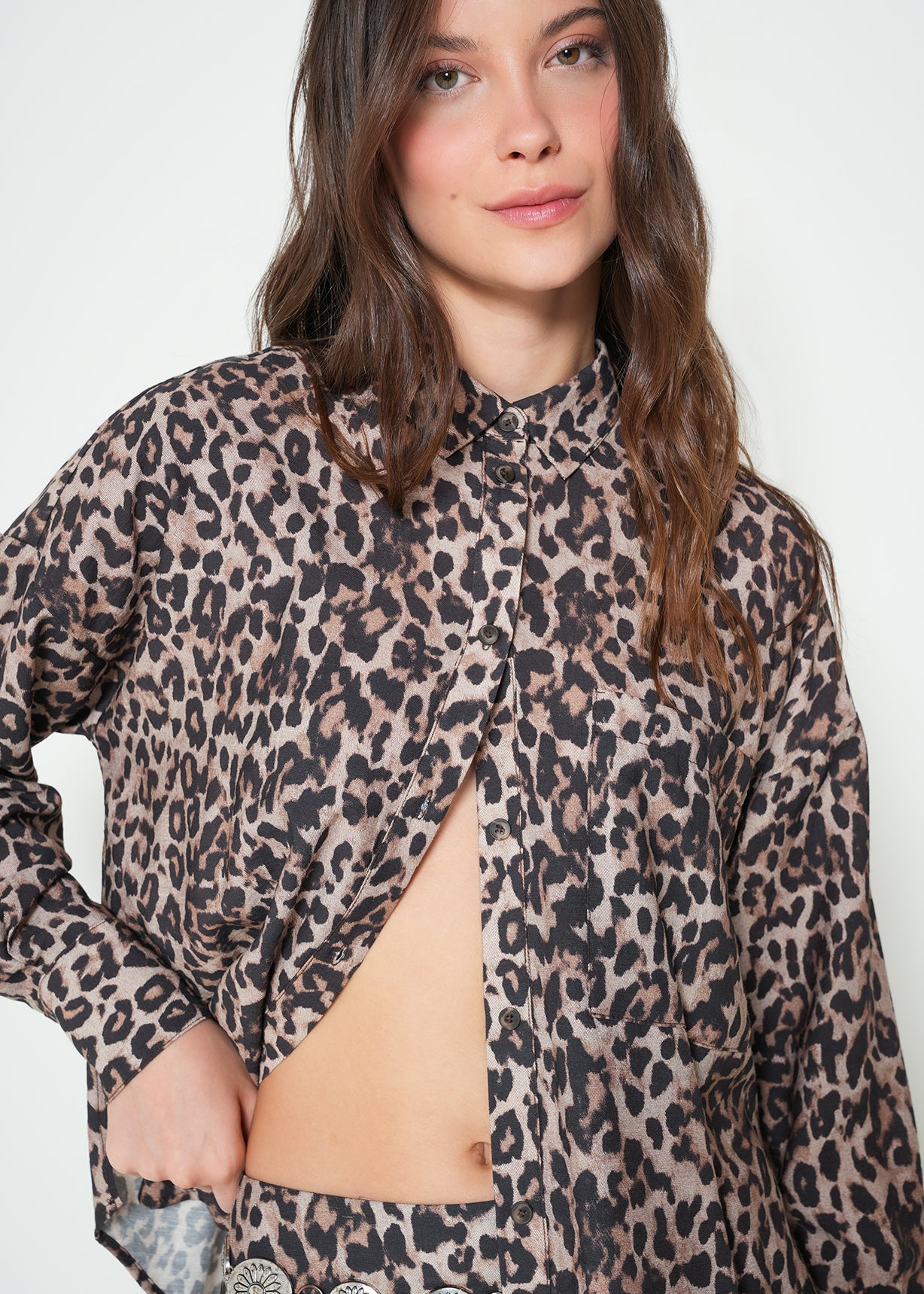 Camisa manga larga animal print - Beige 14_012H375_BEI161407_4
