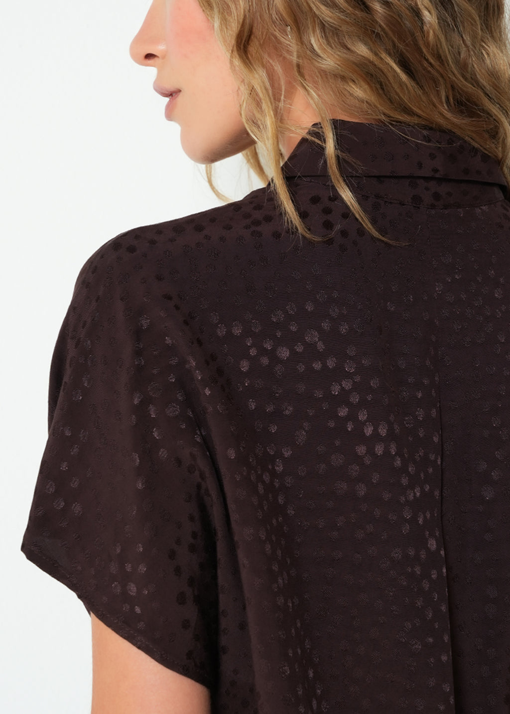 Camisa oversize manga corta puntos - Cafe 14_013H323_CAF190915_6