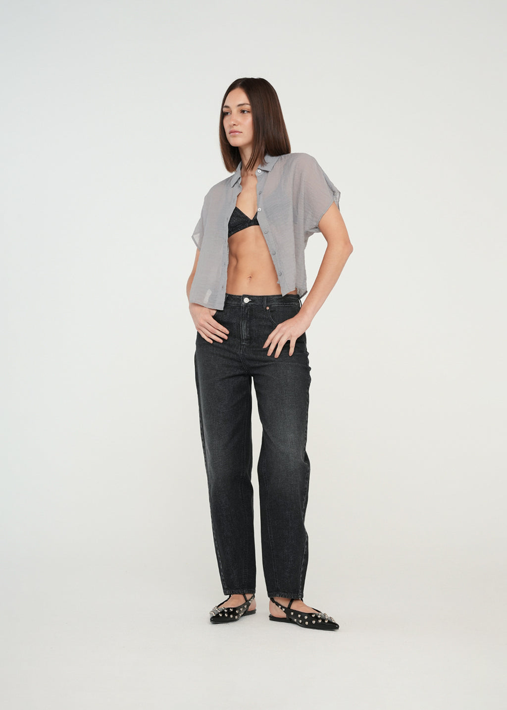 Camisa corta con transparencia - Gris 14_019G323_GRI175104_3