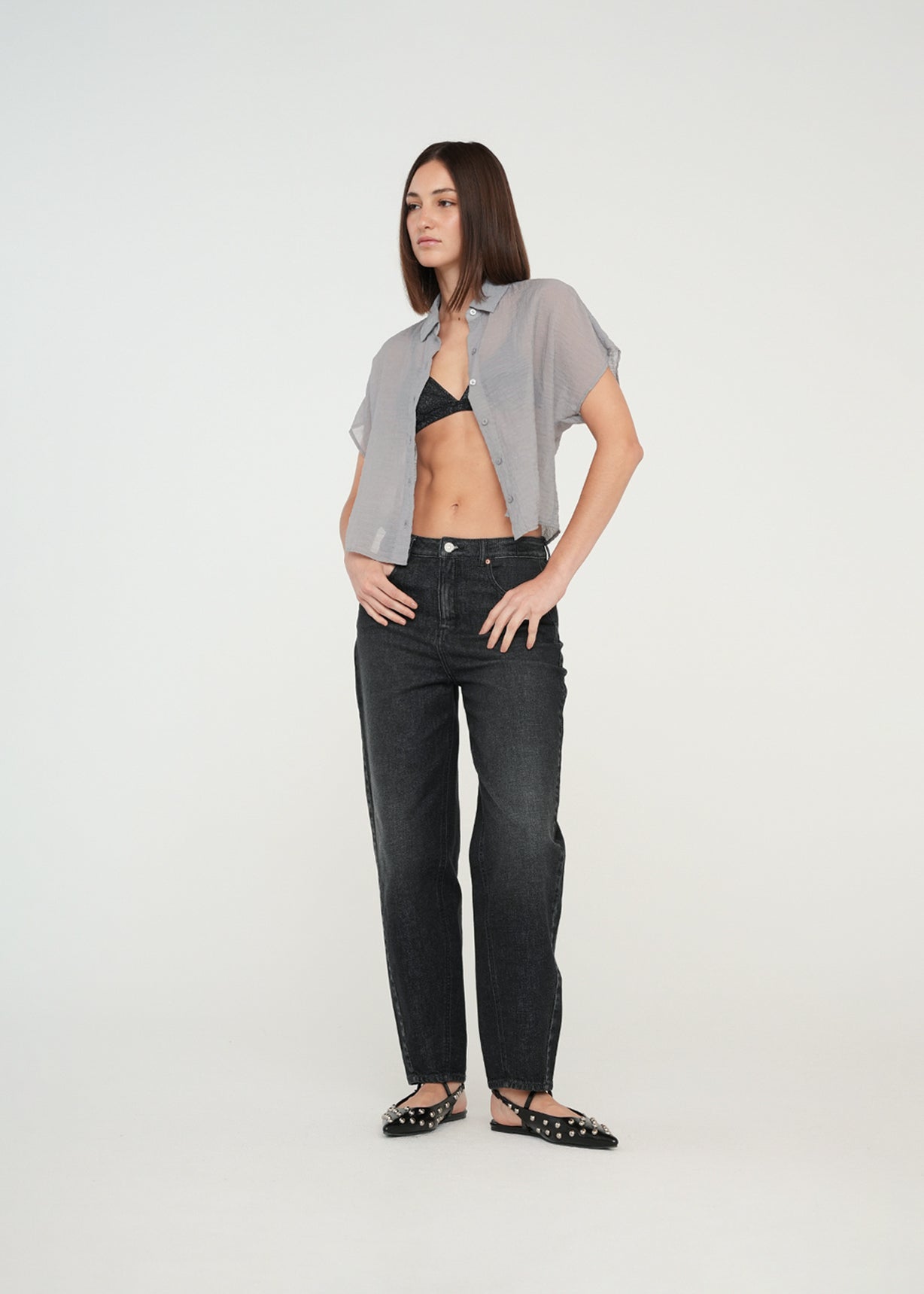 Camisa corta con transparencia - Gris 14_019G323_GRI175104_3