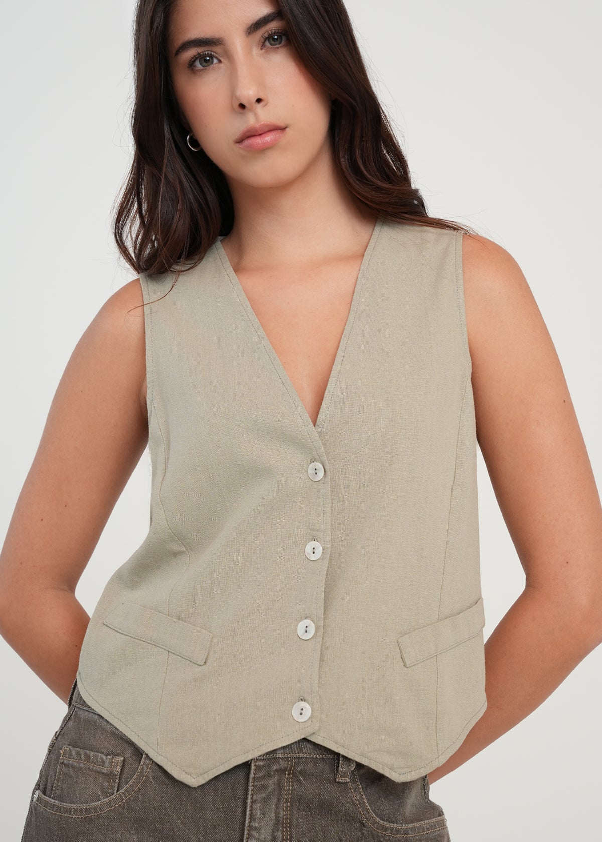 Camisa tipo chaleco - Gris 14_019G347_GRI171107_0