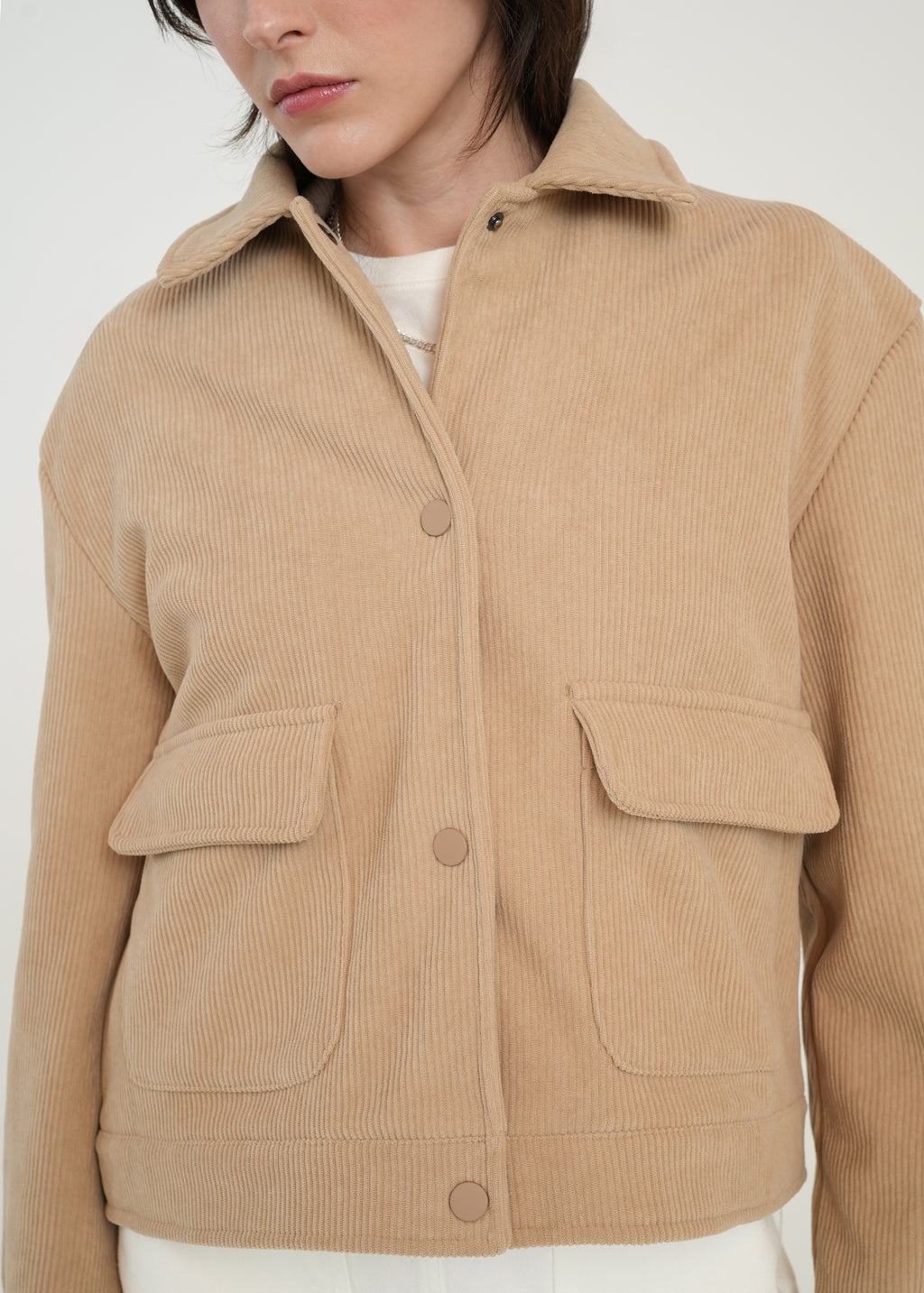 Chaqueta en corduroy con botones - Beige 14_021H033_BEI151114_4