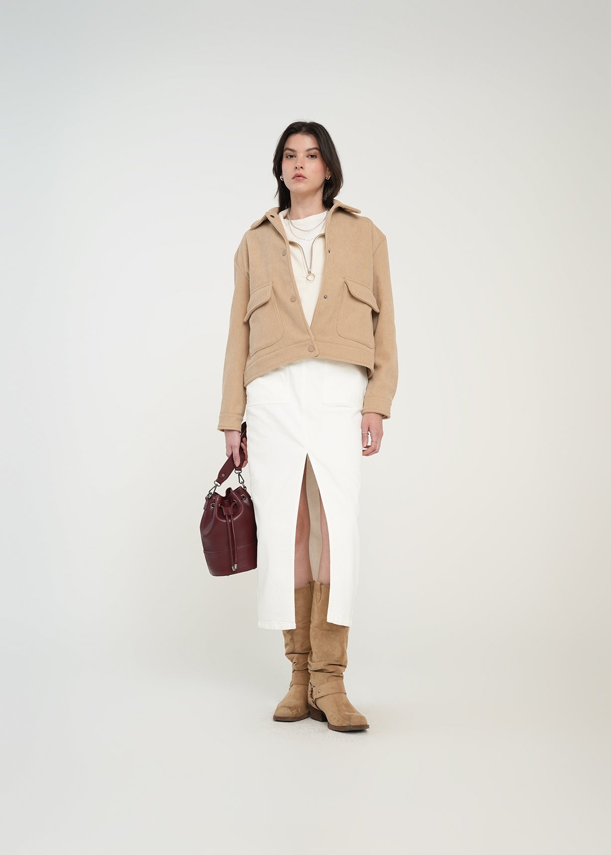 Chaqueta en corduroy con botones - Beige 14_021H033_BEI151114_7