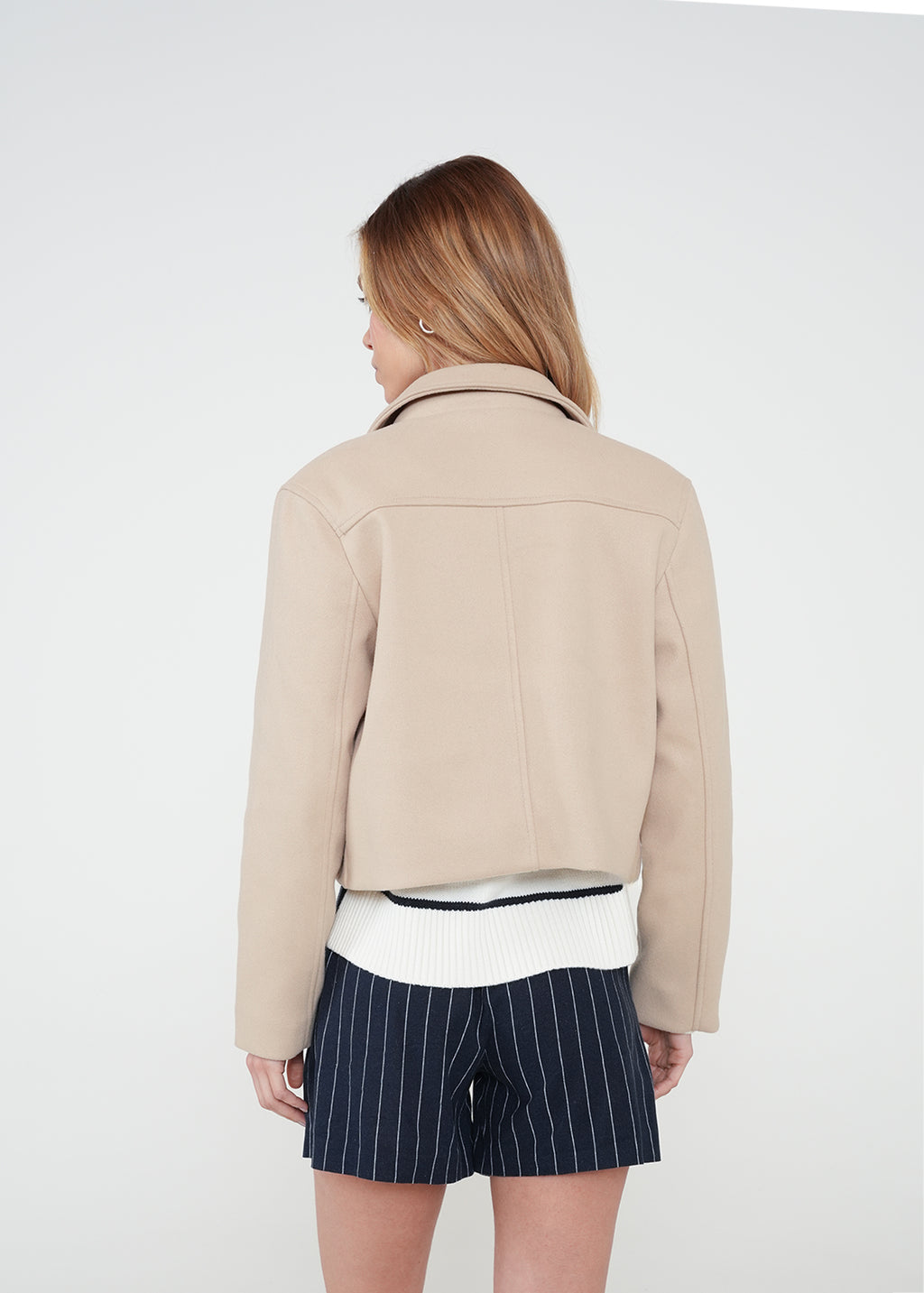 Chaqueta corta con botones - Beige 14_022H068_BEI151307_7