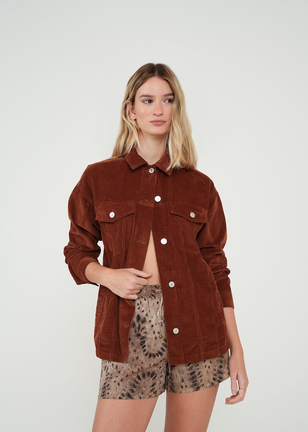 Chaqueta larga con bolsillos - Café 14_022H360_CAF191218_0