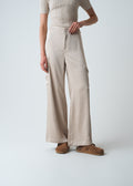 Pantalón Palazzo con bolsillos tipo cargo - Beige 14_033G377_BEI131012_0
