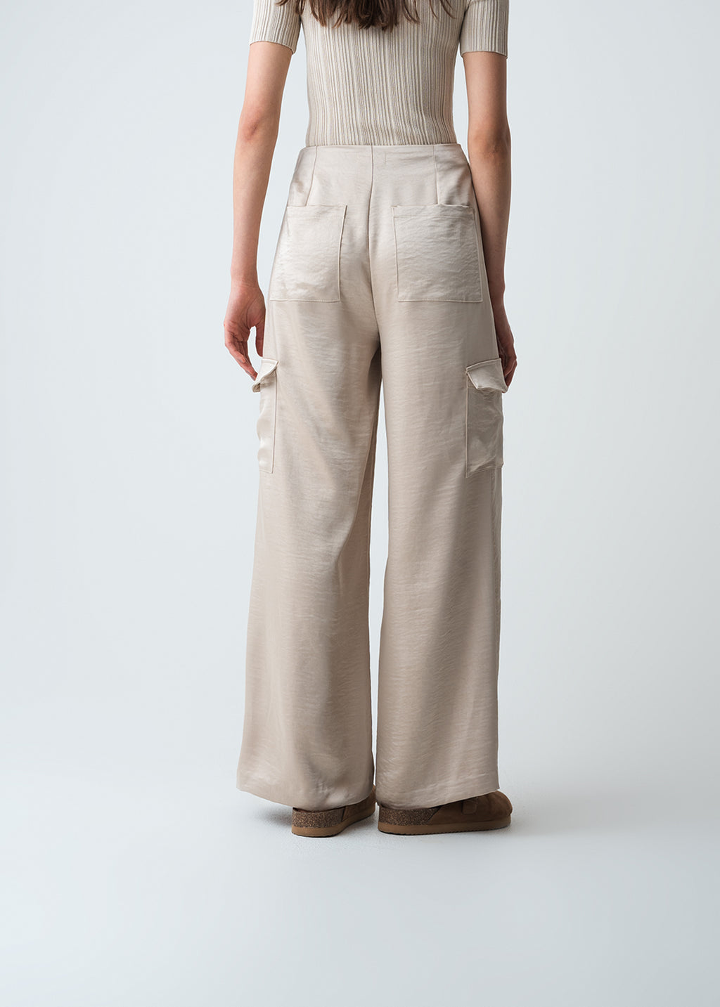 Pantalón Palazzo con bolsillos tipo cargo - Beige 14_033G377_BEI131012_6