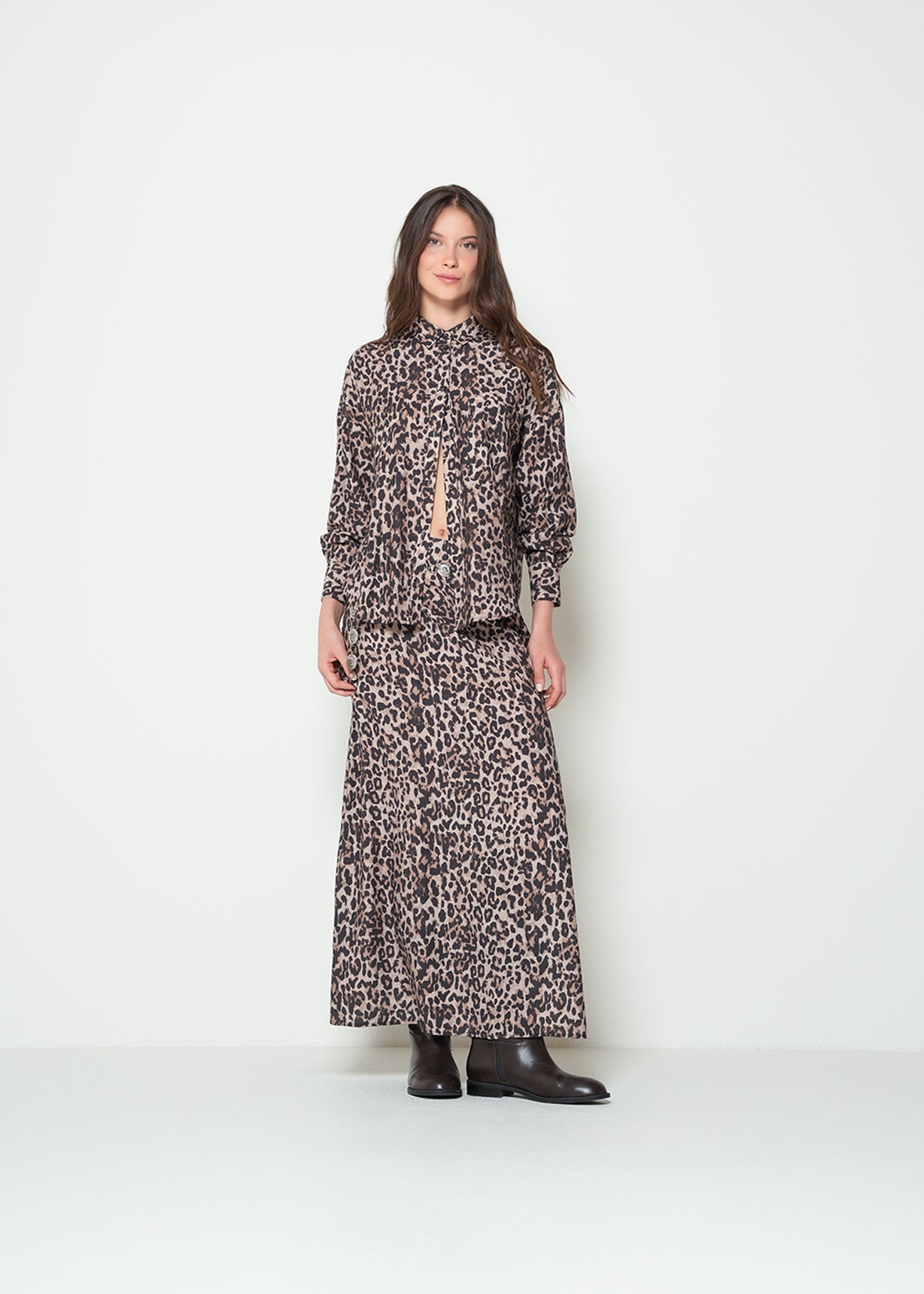 Falda larga animal print - Beige 14_042H378_BEI161407_3