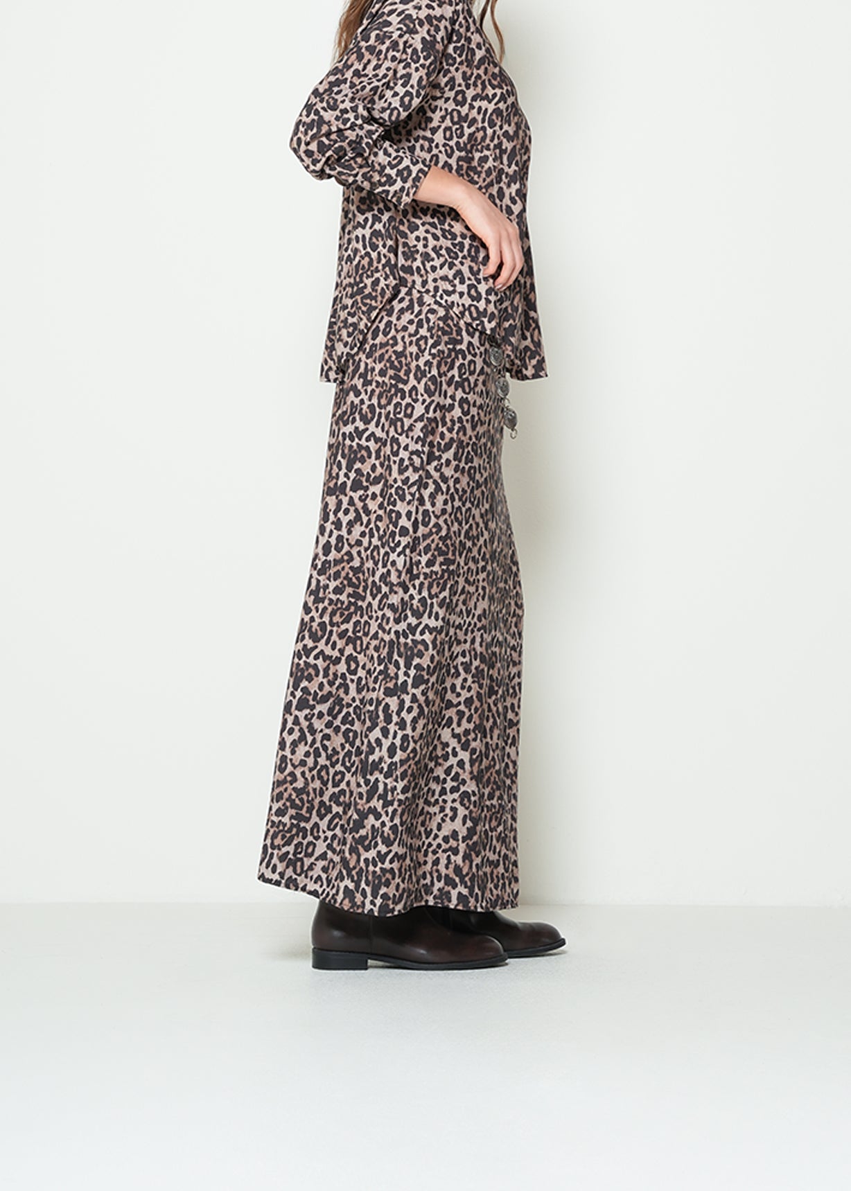 Falda larga animal print - Beige 14_042H378_BEI161407_5