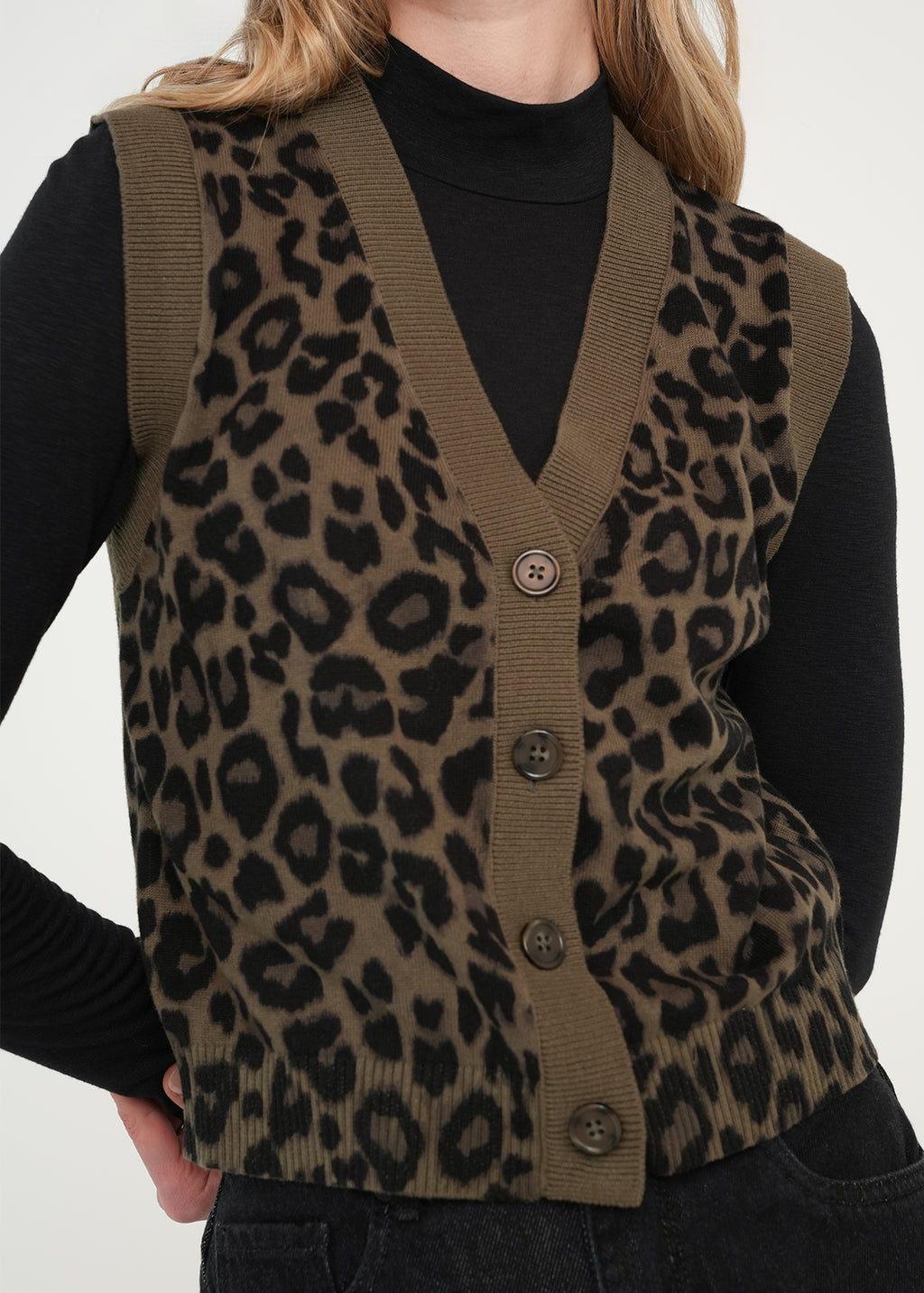 Chaleco tejido de animal print - Verde 14_081H031_VER190515_4