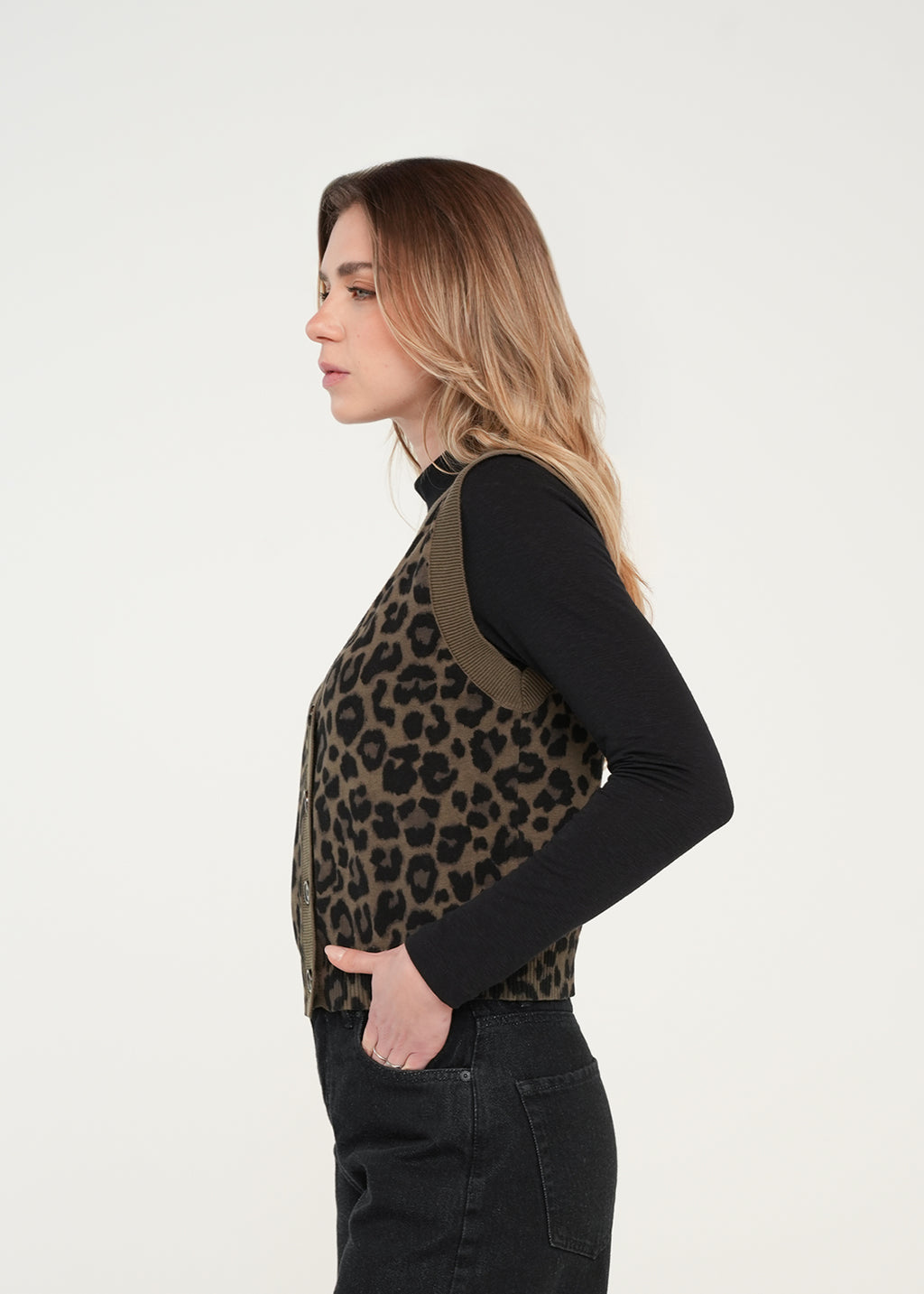 Chaleco tejido de animal print - Verde 14_081H031_VER190515_5