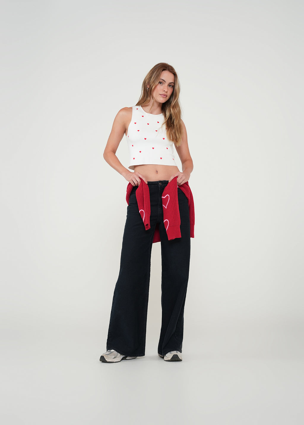 Camiseta tejida con mini corazones - Crudo 14_081H037_CRU111001_7