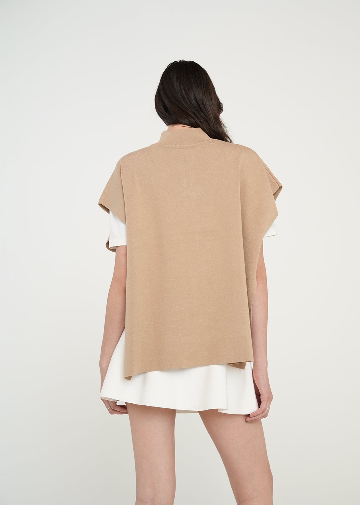 Camisa tejida tipo capa - Beige 14_081H047_BEI151114_5