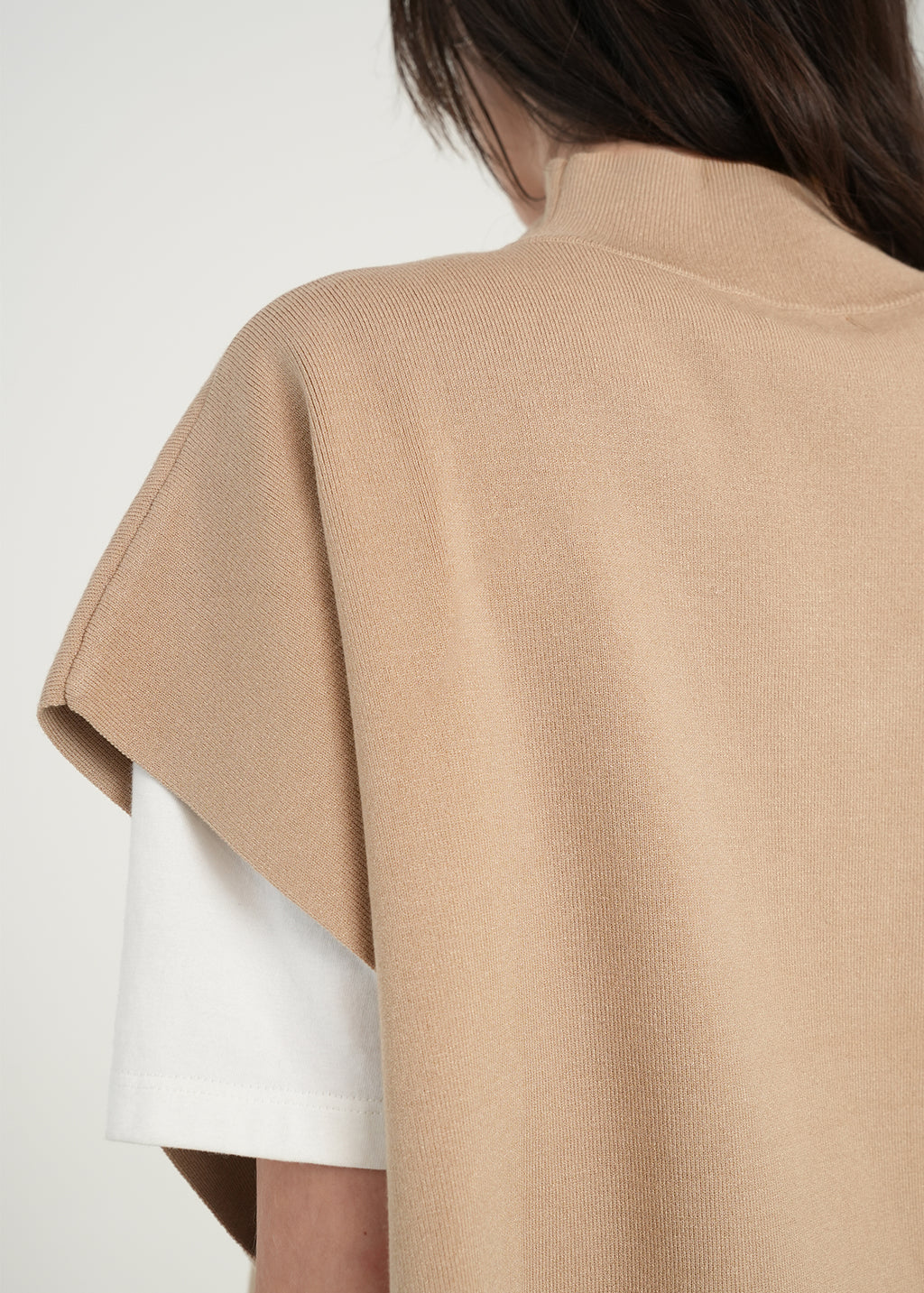 Camisa tejida tipo capa - Beige 14_081H047_BEI151114_6