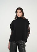 Camisa tejida tipo capa - Negro 14_081H047_NEG193909_0