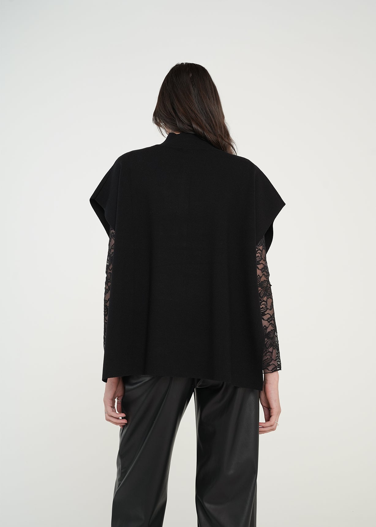 Camisa tejida tipo capa - Negro 14_081H047_NEG193909_5