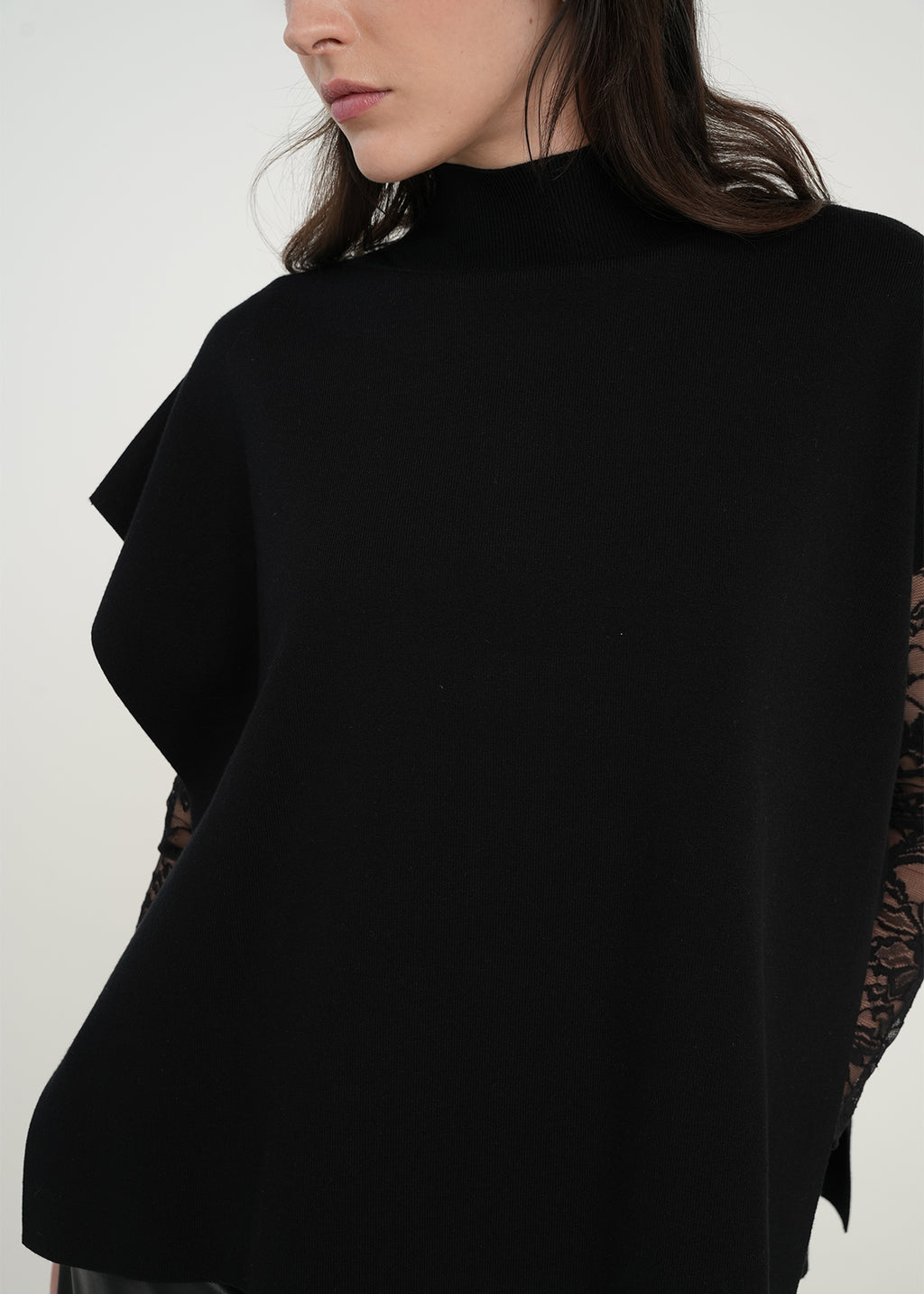 Camisa tejida tipo capa - Negro 14_081H047_NEG193909_6