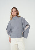 Poncho tejido tipo capa - Gris 14_082H019_GRI154503_0