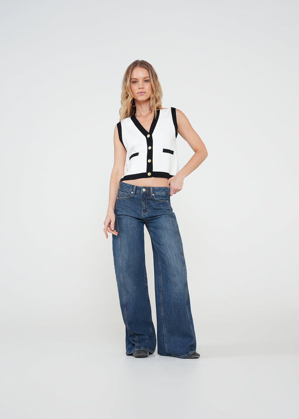 Camiseta tejida tipo chaleco - Crudo 14_082H033_CRU111001_3