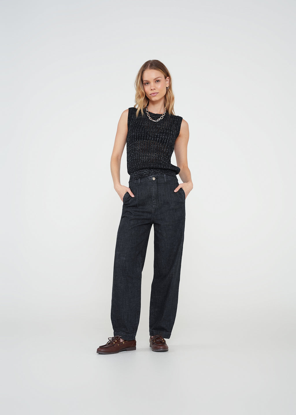 Camiseta tejida con brillo - Negro 14_082H034_NEG193909_3