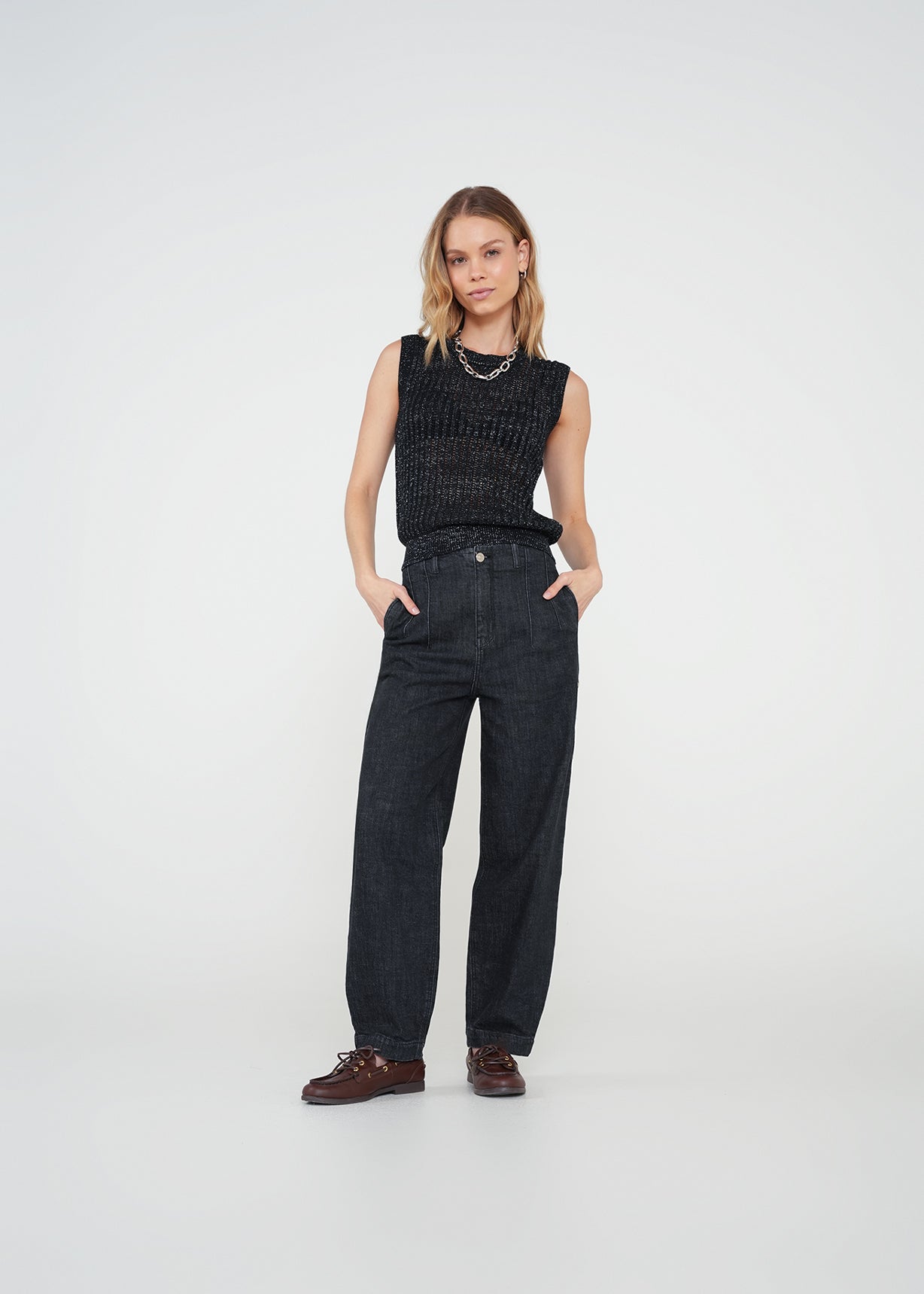 Camiseta tejida con brillo - Negro 14_082H034_NEG193909_3