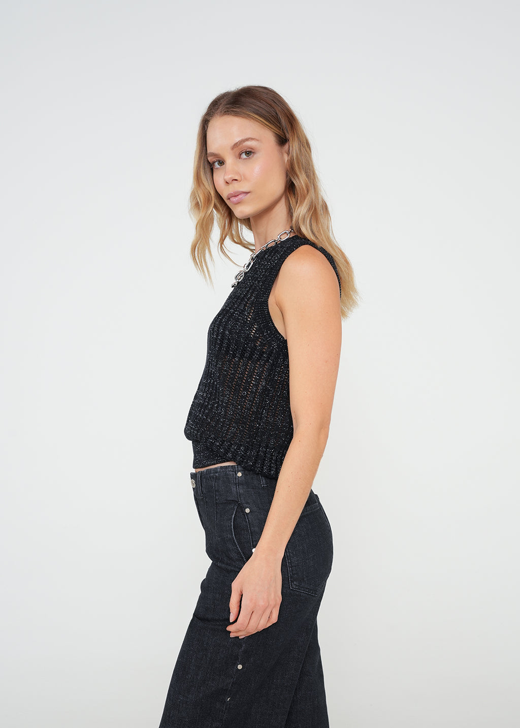 Camiseta tejida con brillo - Negro 14_082H034_NEG193909_5