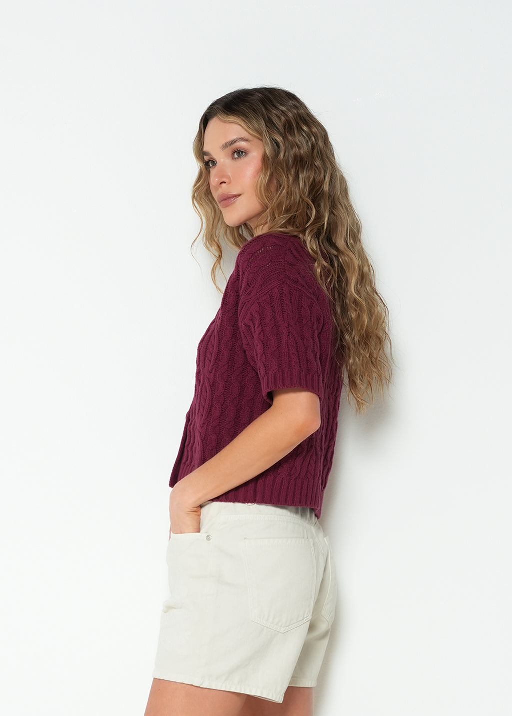 Tejido camisa manga corta cuello redondo - Morado 14_083H022_MOR192024_5