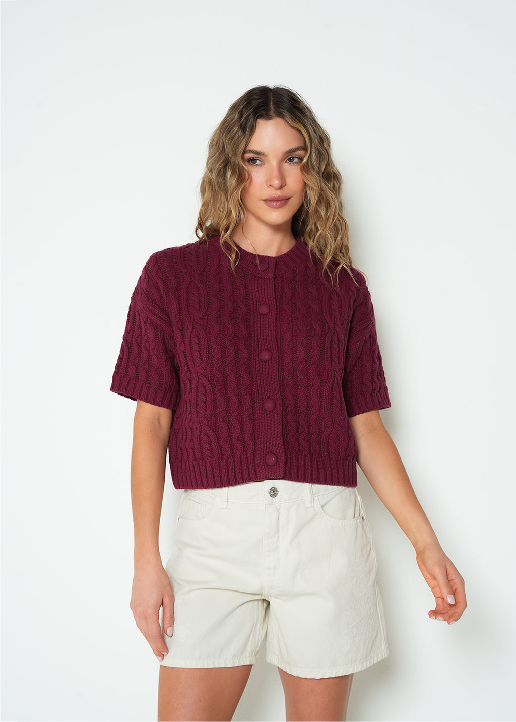Tejido camisa manga corta cuello redondo - Morado 14_083H022_MOR192024_6