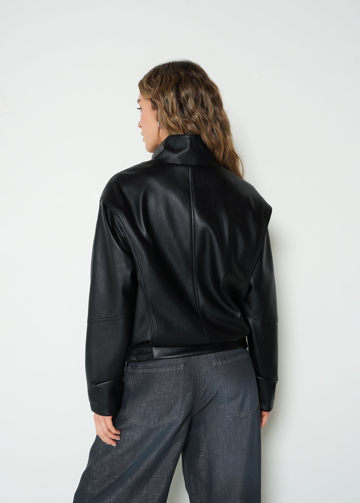 Chaqueta biker manga larga cuello alto - Negro 14_223H096_NEG193909_7
