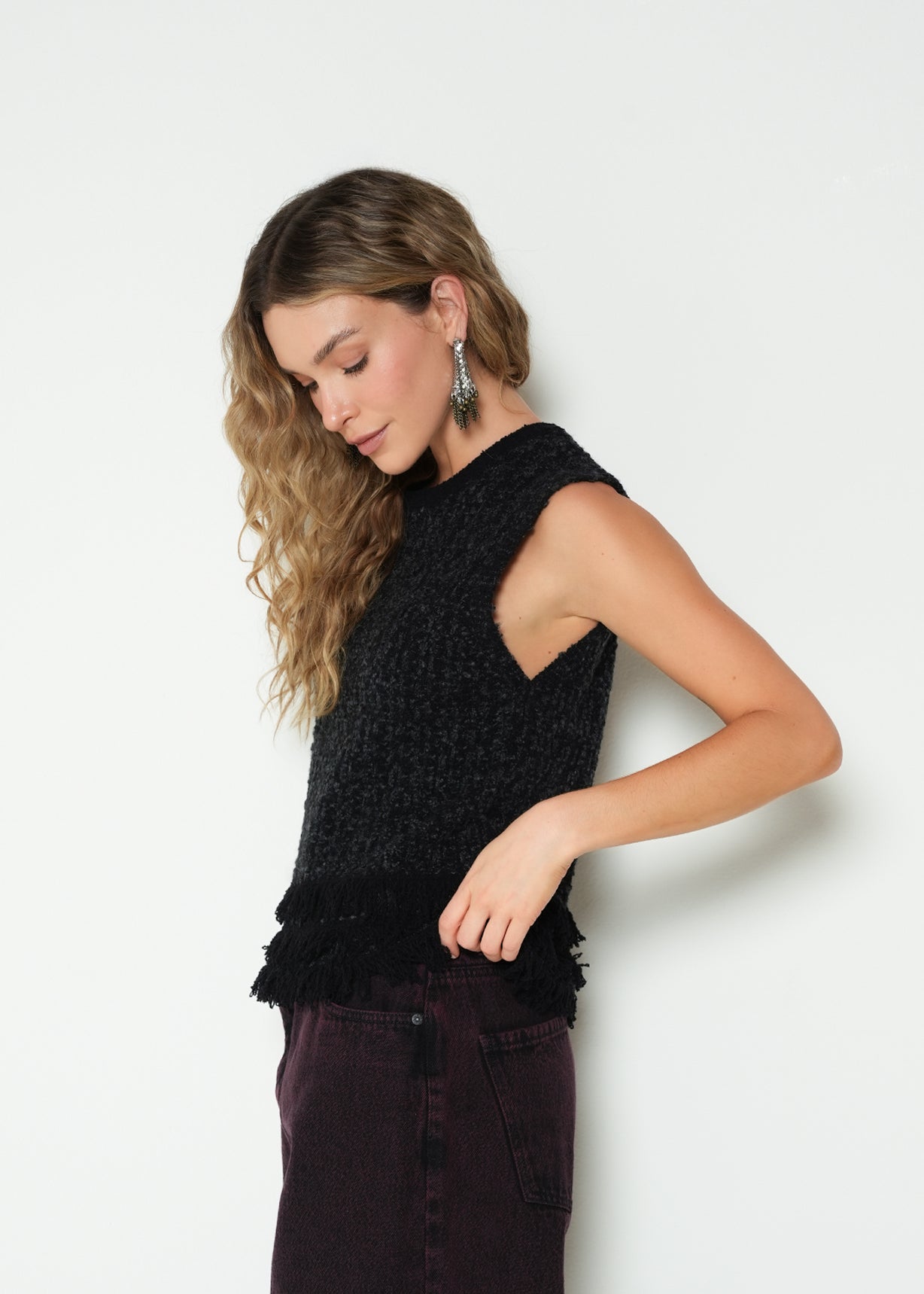 Tejido camisa sisa cuello redondo - Negro 14_283H014_NEG193909_5