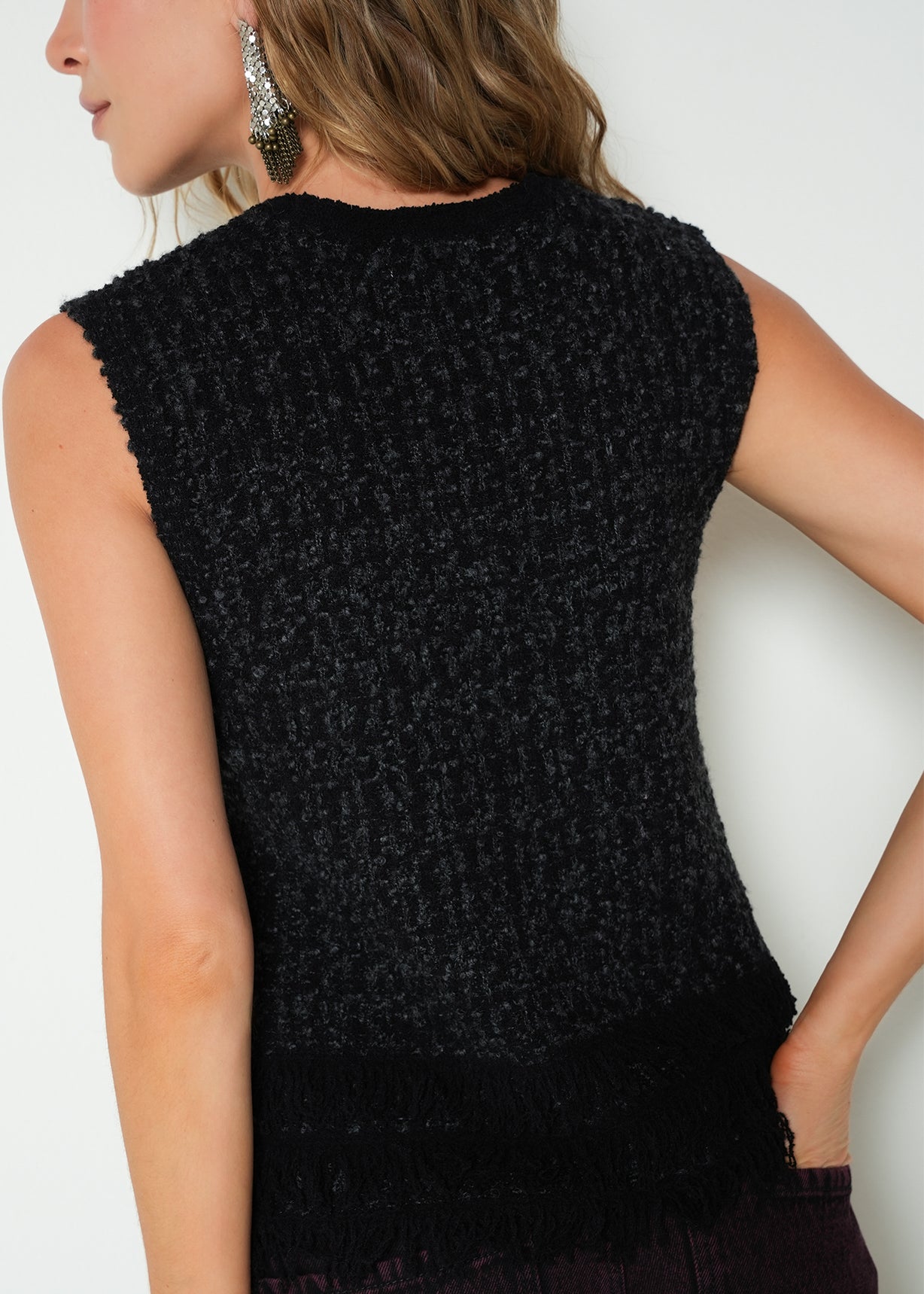 Tejido camisa sisa cuello redondo - Negro 14_283H014_NEG193909_6