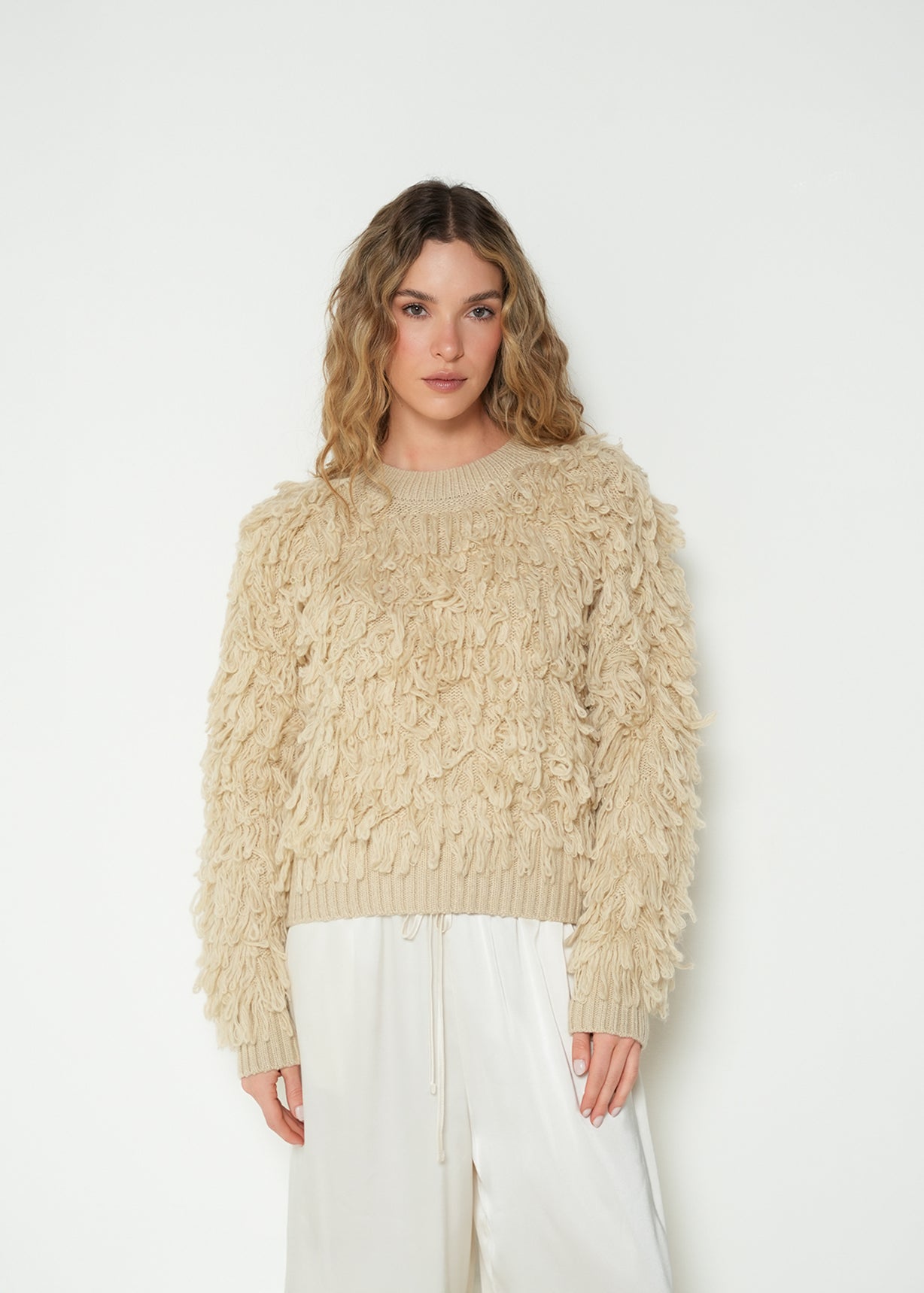 Tejido buzo manga larga cuello redondo - Beige 14_283H015_BEI141107_0