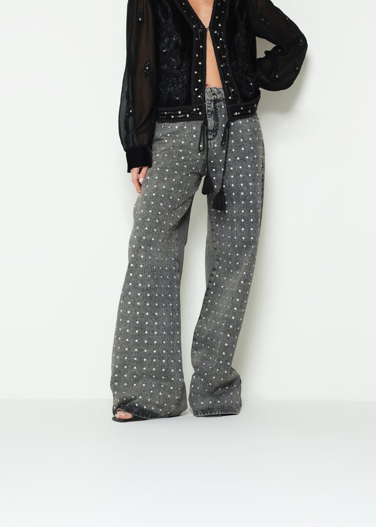 Pantalón wide leg puntos - Café 14_293H336_CAF170630_0