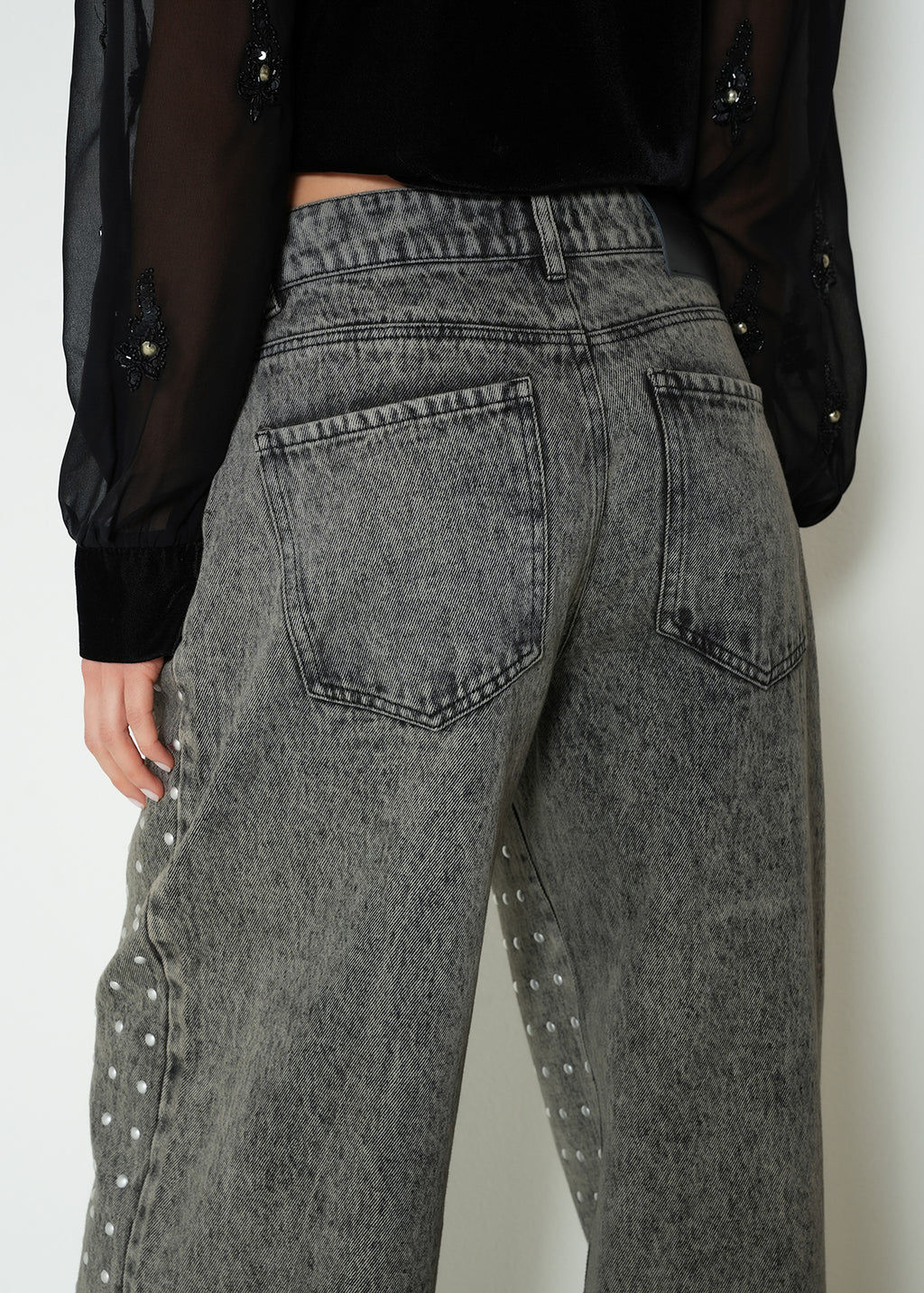 Pantalón wide leg puntos - Café 14_293H336_CAF170630_6